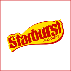 Mars Wrigley Starburst水果咀嚼片的品牌标志。